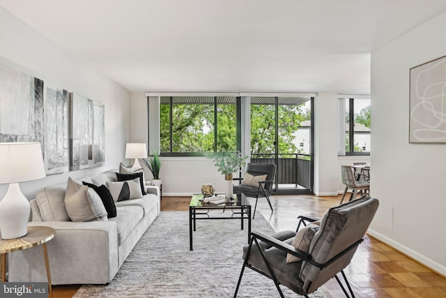 living room with baseboards
