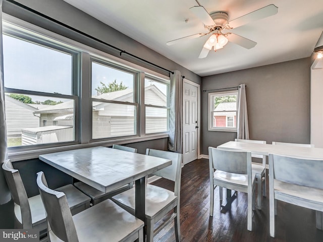 724 Webb St, Aberdeen, MD 21001 - dining room featuring dark wood-type flooring and a ceiling fan