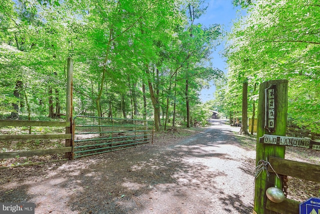 view of road with a gate