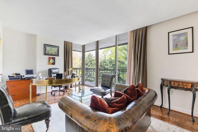 4200 Massachusetts Ave NW Unit 106, Washington, DC 20016 - home office with baseboards and expansive windows