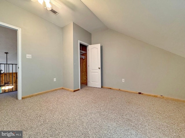 18855 Wicomico River Dr, Cobb Island, MD 20625 - additional living space with vaulted ceiling, baseboards, and light colored carpet