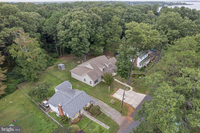 18855 Wicomico River Dr, Cobb Island, MD 20625 - drone / aerial view featuring a forest view