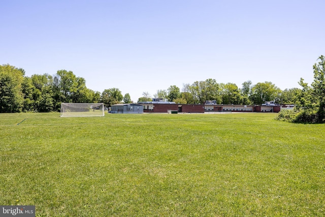 view of yard with an area for soccer