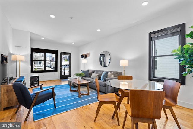 1169 Neal St NE Unit 1, Washington, DC 20002 - living area featuring light wood-style floors, baseboards, and recessed lighting