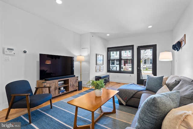1169 Neal St NE Unit 1, Washington, DC 20002 - living room with recessed lighting, baseboards, and wood finished floors