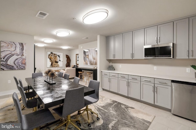 dining area with visible vents