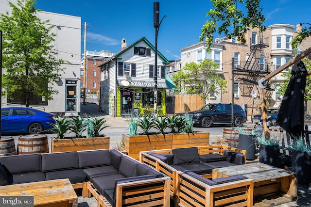 view of patio / terrace featuring an outdoor living space