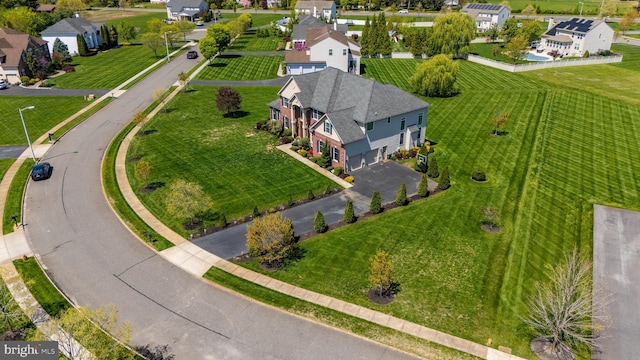aerial view featuring a residential view
