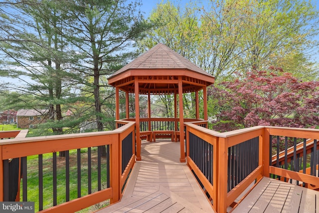 deck featuring a gazebo