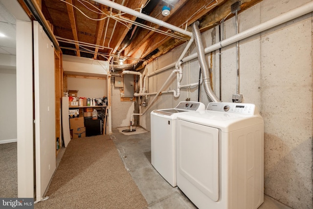 110 Mulberry Ct, Morgantown, PA 19543 - washroom with washing machine and clothes dryer and electric panel