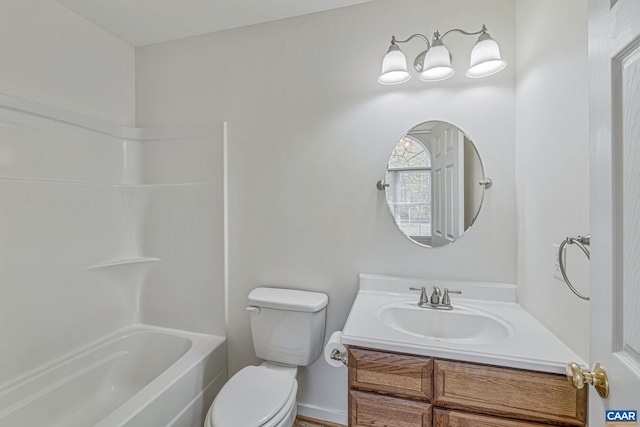 full bathroom featuring toilet and vanity