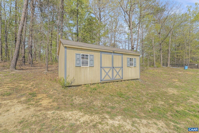 view of shed