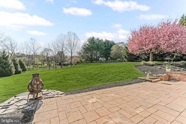 view of patio with fence