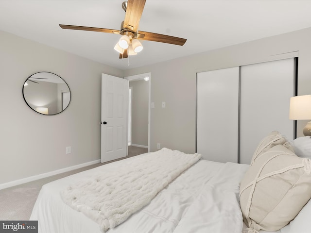 2607 Nisqually Ct, Silver Spring, MD 20906 - carpeted bedroom featuring baseboards, a ceiling fan, and a closet