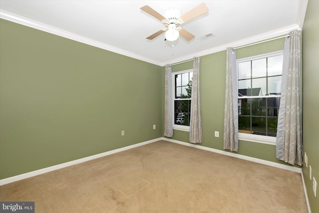 430 Timbermill Run, Emmitsburg, MD 21727 - carpeted empty room with ornamental molding, baseboards, and ceiling fan