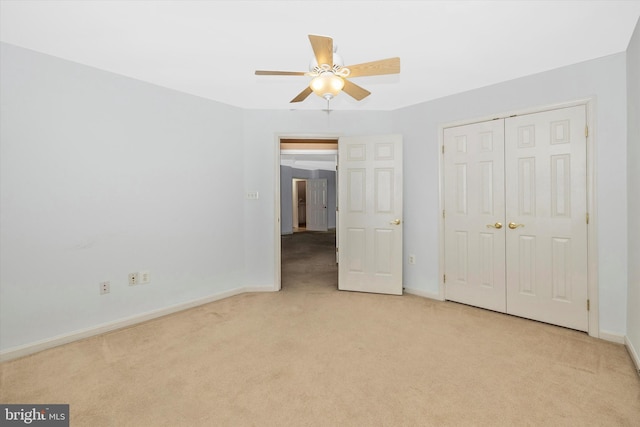 430 Timbermill Run, Emmitsburg, MD 21727 - unfurnished bedroom featuring light colored carpet, baseboards, a closet, and a ceiling fan