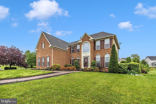 430 Timbermill Run, Emmitsburg, MD 21727 - colonial house featuring brick siding, a front yard, and roof with shingles