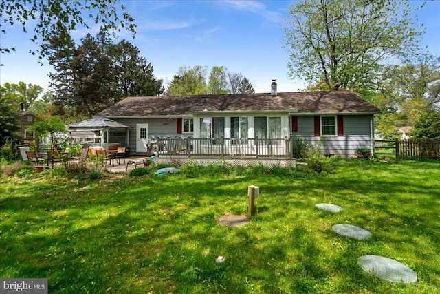 13 Morningside Dr, Pennington, NJ 08534 - rear view of house featuring a gazebo, a deck, and a patio