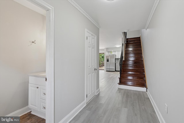 102 Orchard Ct, Royersford, PA 19468 - stairway with wood finished floors and baseboards
