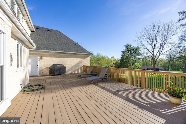 deck with area for grilling