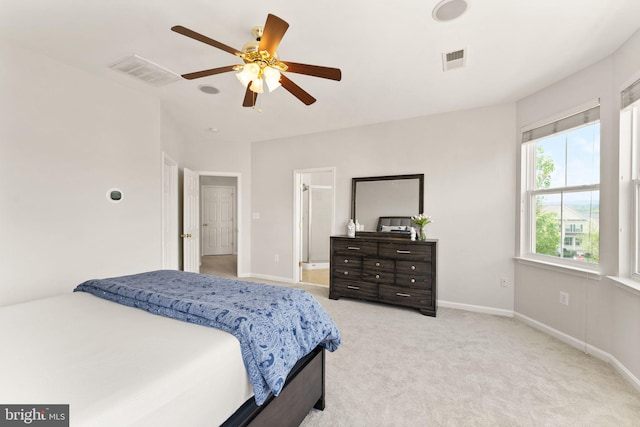 17435 Lethridge Cir, Round Hill, VA 20141 - bedroom with light carpet, baseboards, and a ceiling fan