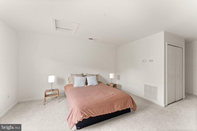 17435 Lethridge Cir, Round Hill, VA 20141 - carpeted bedroom featuring attic access, baseboards, and a closet