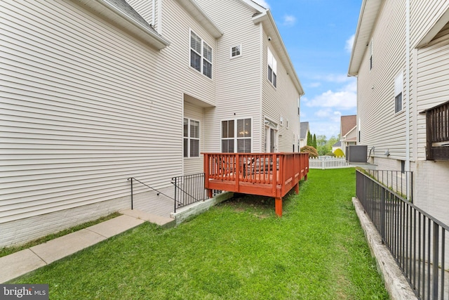 17435 Lethridge Cir, Round Hill, VA 20141 - view of yard with a wooden deck and central AC