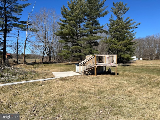 157 Old Tyrone Pike, Philipsburg, PA 16866 - exterior space with stairs, a front lawn, and a deck