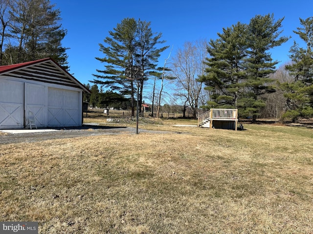 157 Old Tyrone Pike, Philipsburg, PA 16866 - view of yard with a garage, an outdoor structure, and a deck