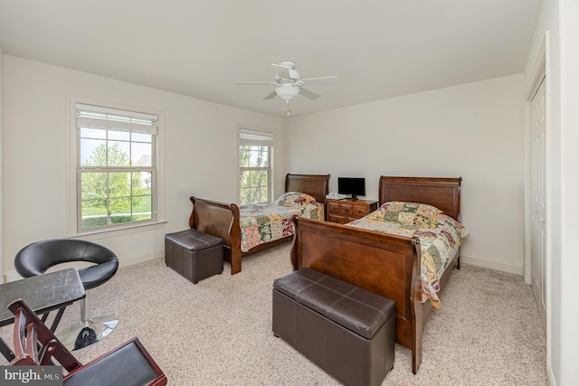 1901 Roxbury Ct, Mechanicsburg, PA 17055 - bedroom featuring baseboards, ceiling fan, and light colored carpet