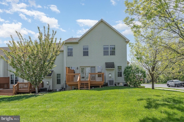 1901 Roxbury Ct, Mechanicsburg, PA 17055 - back of house featuring central AC unit, a yard, and a deck