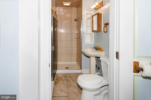 330 E Broadway, Salem, NJ 08079 - full bath featuring a sink, tile patterned floors, toilet, and a shower stall
