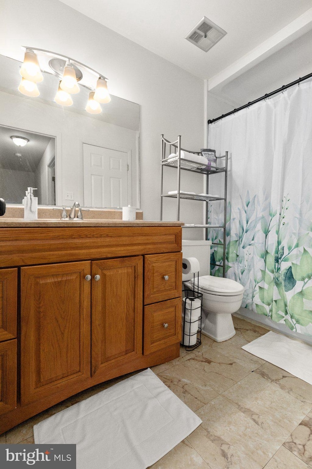 1276 Courtney Ln, Belcamp, MD 21017 - full bath with toilet, vanity, and a shower with curtain