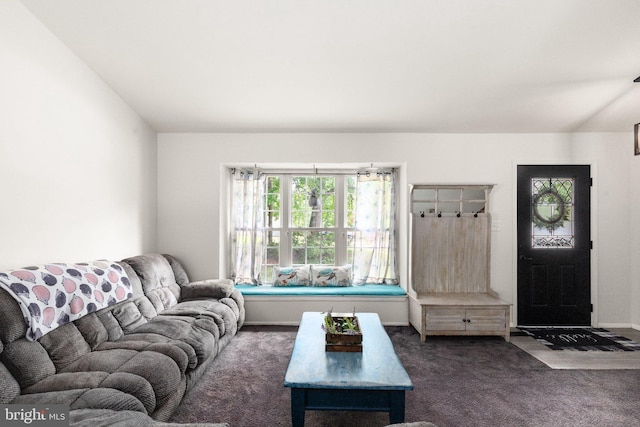 1276 Courtney Ln, Belcamp, MD 21017 - living area featuring dark colored carpet and baseboards