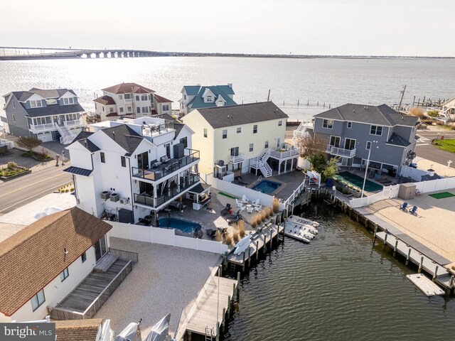 1181 Jennifer Ln, Manahawkin, NJ 08050 - drone / aerial view featuring a water view