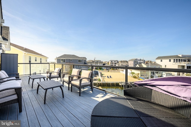 1181 Jennifer Ln, Manahawkin, NJ 08050 - deck featuring an outdoor living space and a residential view