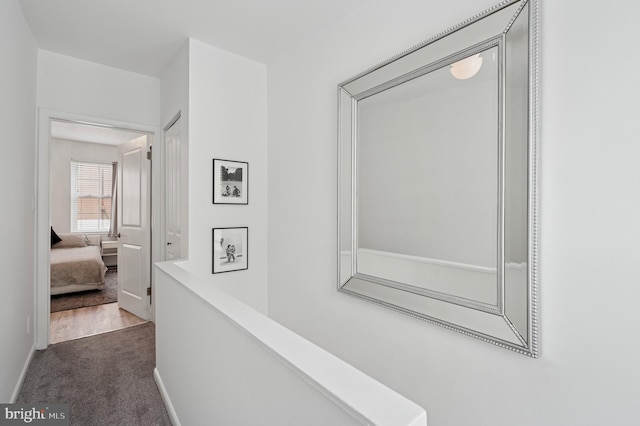 421 N 20th St, Philadelphia, PA 19130 - hallway featuring an upstairs landing, carpet, and baseboards