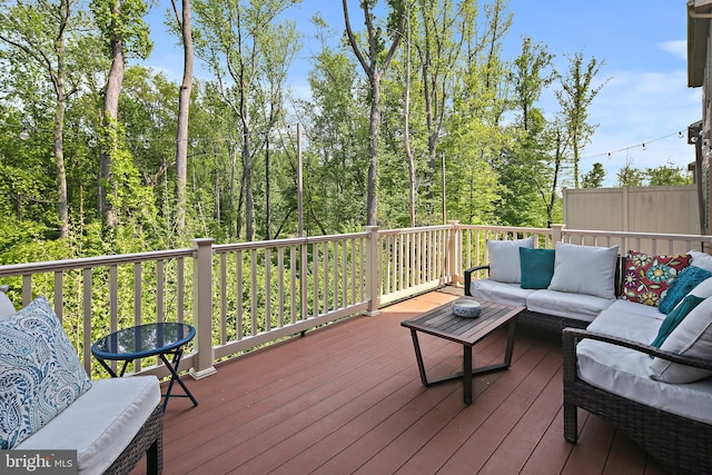 deck featuring an outdoor hangout area