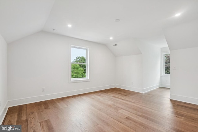 38 Birchall Dr, Haddonfield, NJ 08033 - additional living space featuring vaulted ceiling, light wood-style floors, and recessed lighting