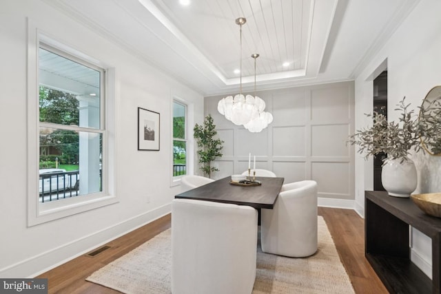 38 Birchall Dr, Haddonfield, NJ 08033 - dining space featuring healthy amount of natural light, wood finished floors, a chandelier, recessed lighting, and ornamental molding