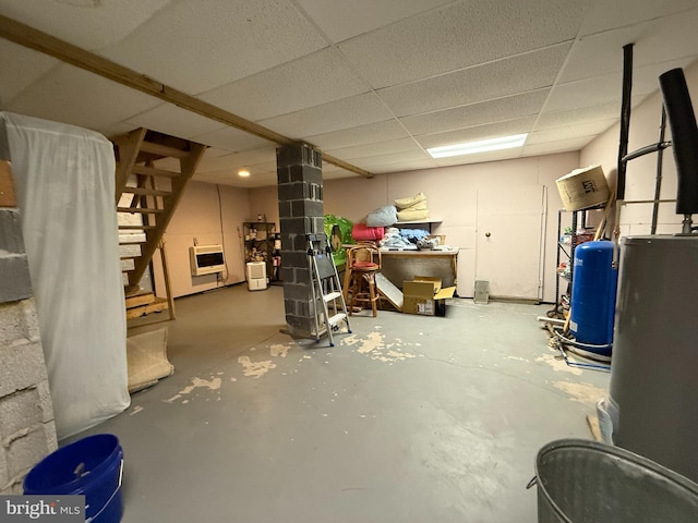 437 Orono Dr, Pocono Lake, PA 18347 - finished below grade area featuring stairway and a drop ceiling