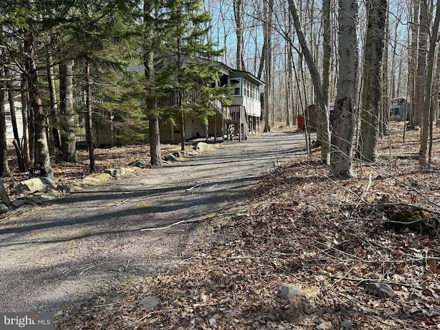 437 Orono Dr, Pocono Lake, PA 18347 - view of road featuring driveway and stairway