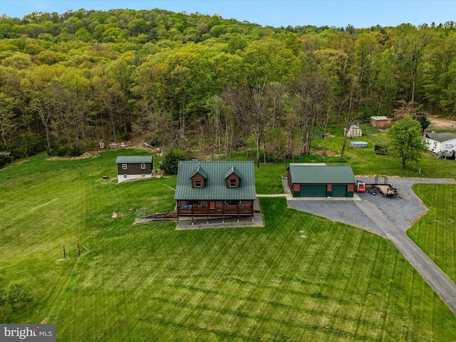 4437 Stonewall Jackson Hwy, Bentonville, VA 22610 - aerial view featuring a wooded view