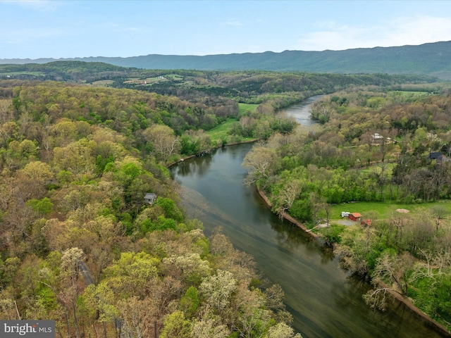 4437 Stonewall Jackson Hwy, Bentonville, VA 22610 - aerial view featuring a view of trees and a water and mountain view