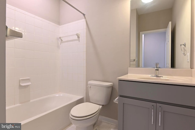 543 Leftwich Ln, Annapolis, MD 21401 - bathroom with baseboards, toilet, vanity,  shower combination, and tile patterned flooring