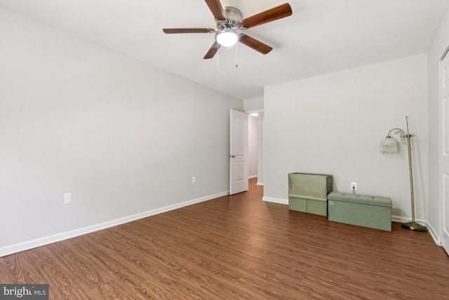 5608 Bismach Dr Unit 103, Alexandria, VA 22312 - unfurnished bedroom featuring wood finished floors, baseboards, and ceiling fan