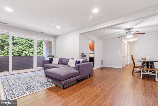 5608 Bismach Dr Unit 103, Alexandria, VA 22312 - living area featuring recessed lighting, wood finished floors, and visible vents