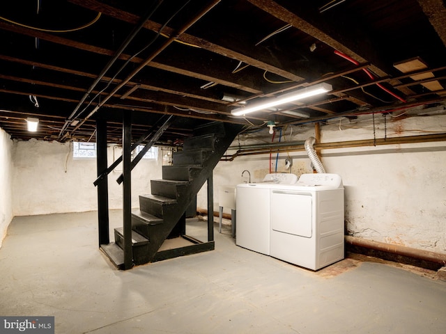 814 Livingston St, Philadelphia, PA 19125 - below grade area with stairway and washer and dryer