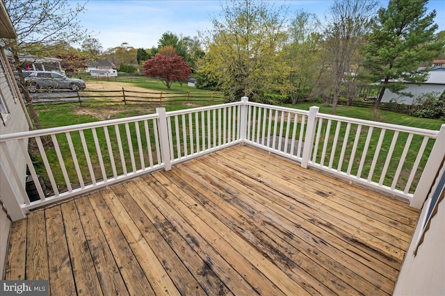 128 Pinion Pl, Bear, DE 19701 - wooden deck with a lawn and fence