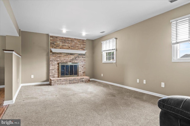 128 Pinion Pl, Bear, DE 19701 - living area with carpet, baseboards, and a fireplace